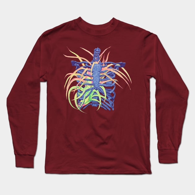 Rib Cage Hanging Plant Long Sleeve T-Shirt by RaLiz